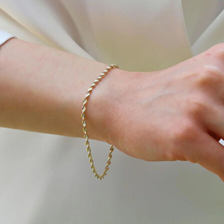 Burgu Çift Renkli Gümüş Bileklik