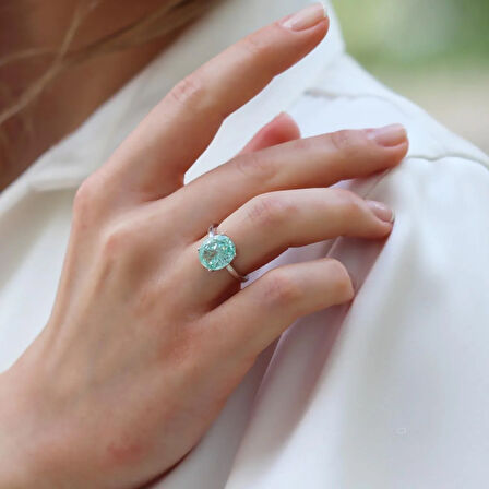 Sky Red Collection Turmalin Creatif Gümüş Yüzük