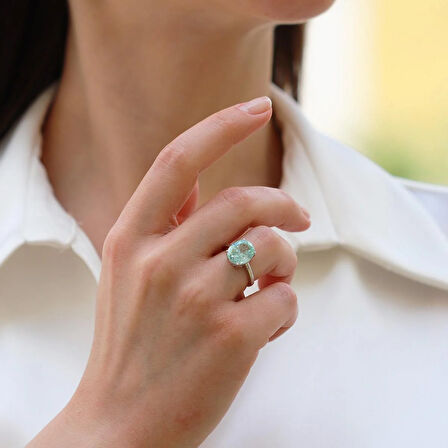 Sky Red Collection Turmalin Creatif Gümüş Yüzük