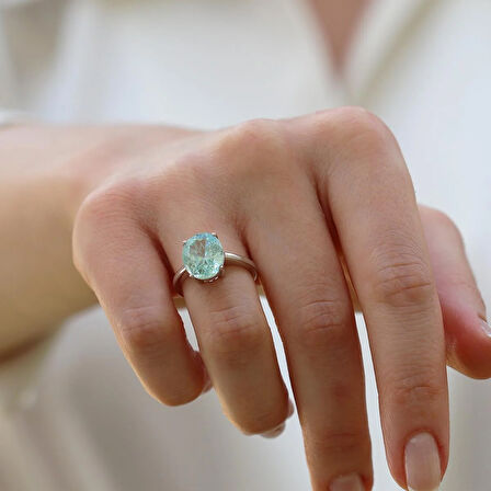 Sky Red Collection Turmalin Creatif Gümüş Yüzük