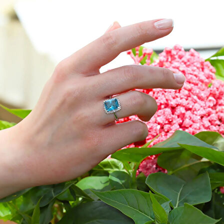 Sky Red Collection Tanzanit Creatif Gümüş Yüzük