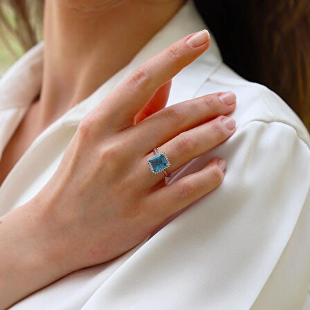 Sky Red Collection Tanzanit Creatif Gümüş Yüzük