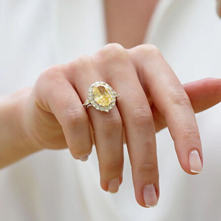 Sky Red Collection Sitrin Creatif Gümüş Yüzük