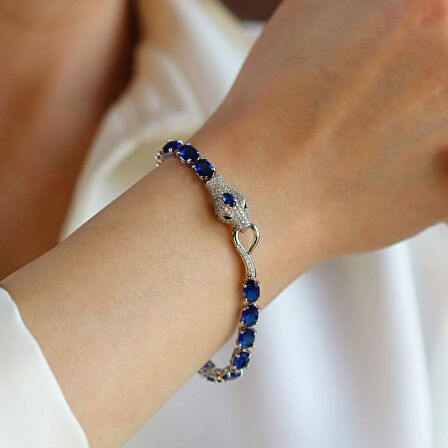 Sky Red Colleciton Serpent Safir Creatif Gümüş Bileklik