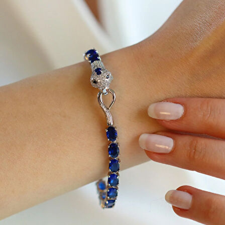 Sky Red Colleciton Serpent Safir Creatif Gümüş Bileklik