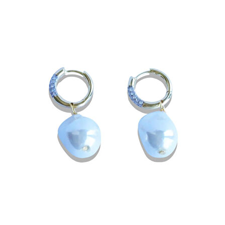 Barok İnci Gold Gümüş Küpe