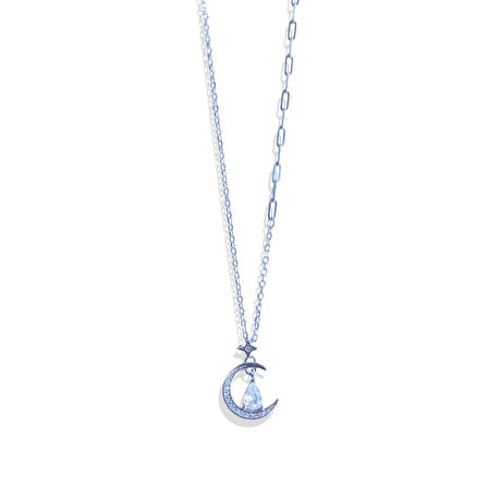 Ay Damla Trend Gümüş Kolye