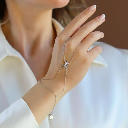 Ay Zirkon Taşlı Gümüş Şahmeran