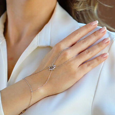 Ay Zirkon Taşlı Gümüş Şahmeran