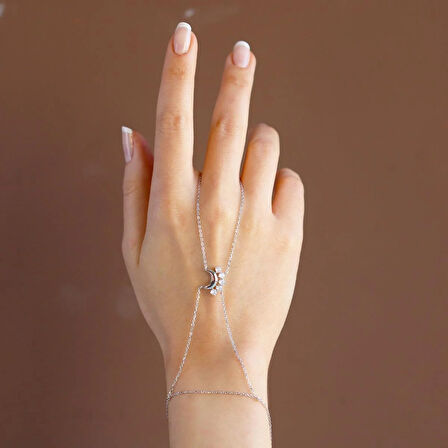 Ay Zirkon Taşlı Gümüş Şahmeran