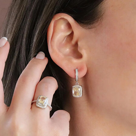 Sitrin Icecut Taşlı Gümüş Set