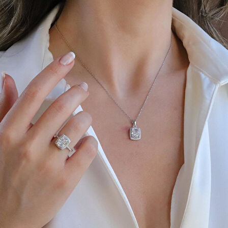 Icecut Taşlı Gümüş Set