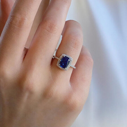 Tanzanit Icecut Taşlı Gümüş Set