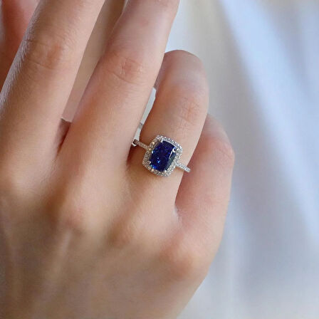 Tanzanit Icecut Taşlı Gümüş Set