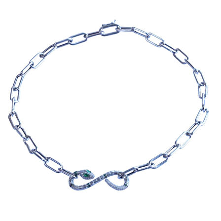 Yılan Sonsuzluk Modeli Zirkon Taşlı Kolye