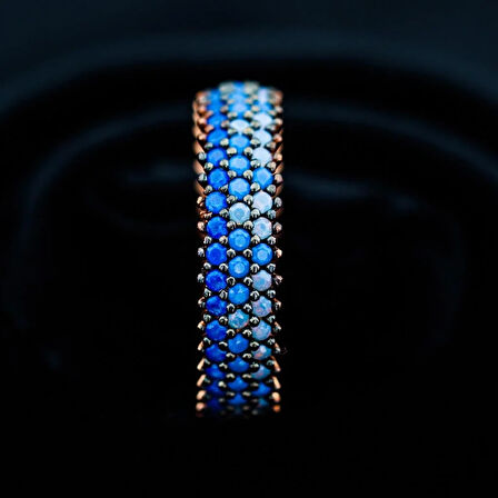 Nano Taşlı Rose Kaplama 3 Sıra Tamtur Gümüş Yüzük