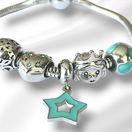 Princess Stars Charm Çelik Bileklik