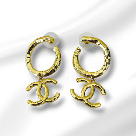 Gold Çift Çelik Küpe