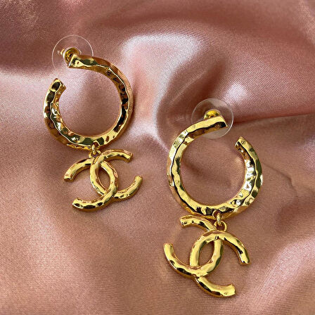 Gold Çift Çelik Küpe