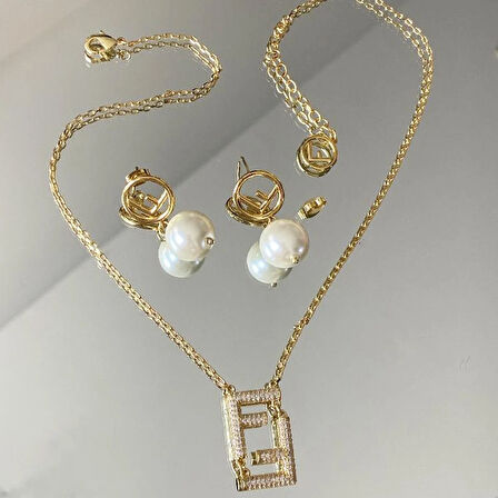 F İncili Taşlı Çelik Kombin