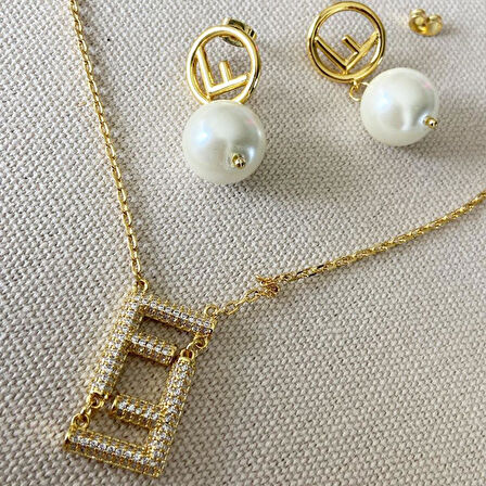 F İncili Taşlı Çelik Kombin