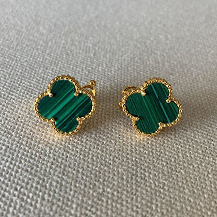 Yonca Üçlü Gold Çelik Kombin Küpe