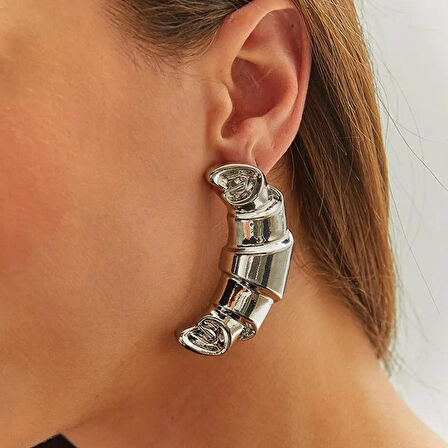 Kruvasan Çelik Küpe