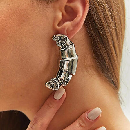 Kruvasan Çelik Küpe