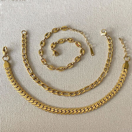 İtalyan Üçlü Çelik Bileklik Set