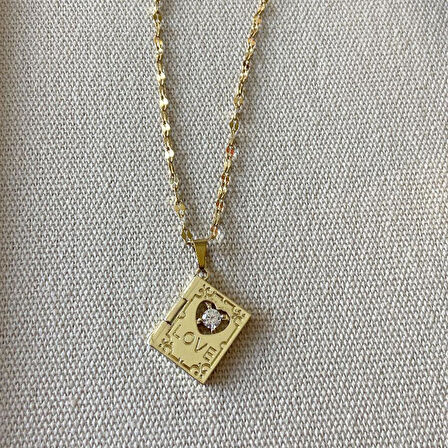 2'li Kelepçe Gold Kolye Set