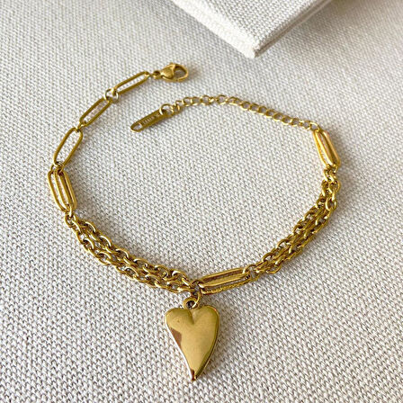 Kalp Açılır Bileklik 3'lü Çelik Set