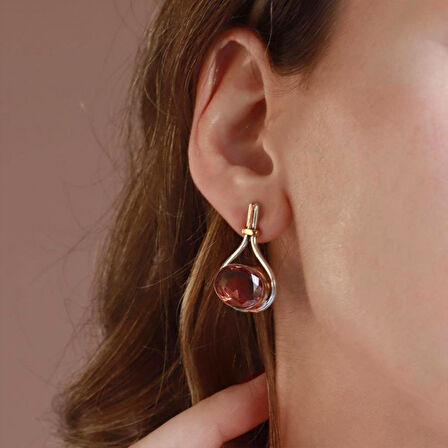 Özel Tasarım Zultanit Taşlı El İşi Gümüş Küpe