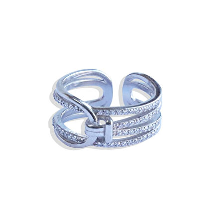 Taşlı Düğüm Gümüş Yüzük