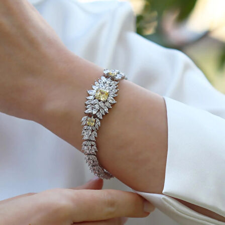 Citrine Dreams Işıltı Gümüş Bileklik