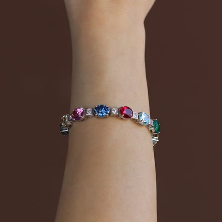 Swarovski Cubic Taşlı Gümüş Bileklik