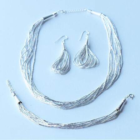 Flamenko Modeli Gümüş Set