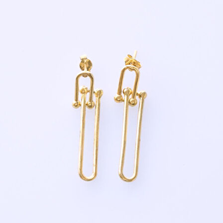 Tffny Modeli Gold Kaplama Gümüş Küpe