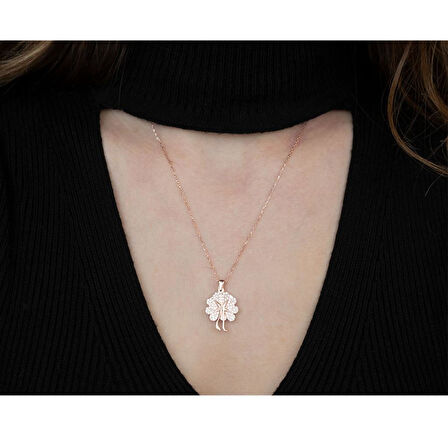 Kalp Yonca Model Açılır Kapanır Gümüş Kolye