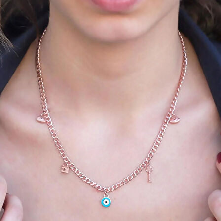 Rose Gold Kaplama Gümüş Dilek Kolyesi