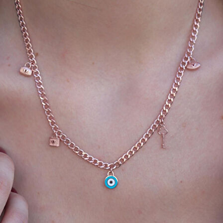 Rose Gold Kaplama Gümüş Dilek Kolyesi
