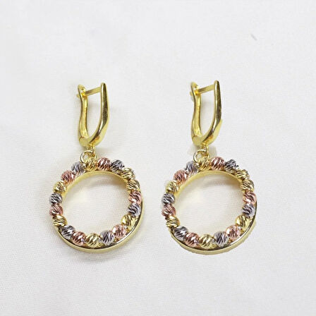 Gold Kaplama Dorika Gümüş Küpe