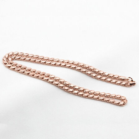 Rose Gold Kaplama 925 Ayar Gümüş Köstek Zincir