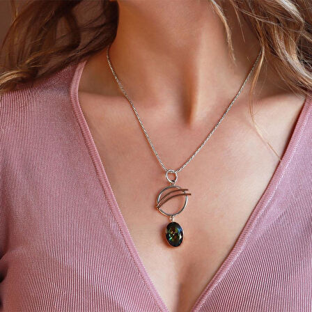 Mistik Topaz Taşlı El İşi Otantık 925 Ayar Gümüş Kolye