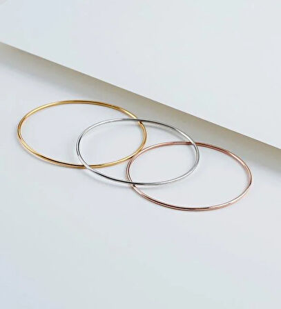 Ajda Modeli Gümüş İnce Bilezik