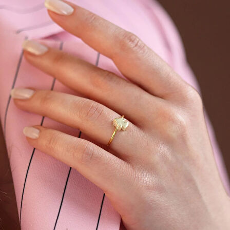 Gold Kaplama Melek Gümüş Yüzük