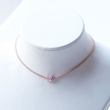 Kalp Choker Gümüş Kolye