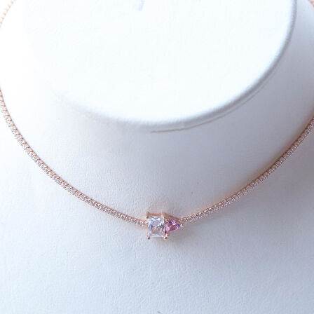 Kalp Choker Gümüş Kolye