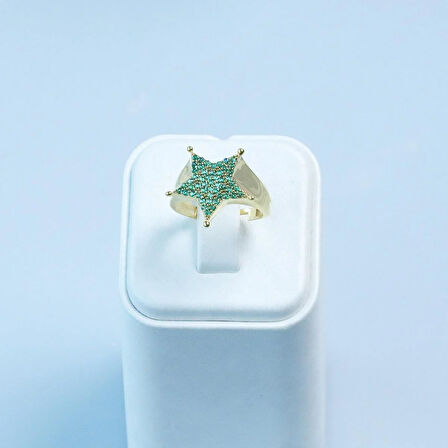 Yıldız Gold Kaplama Ayarlanabilir Gümüş Yüzük