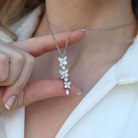 Çiçek Modeli Gümüş Set