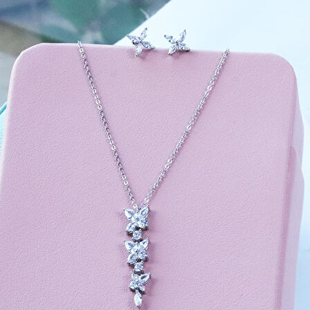 Çiçek Modeli Gümüş Set